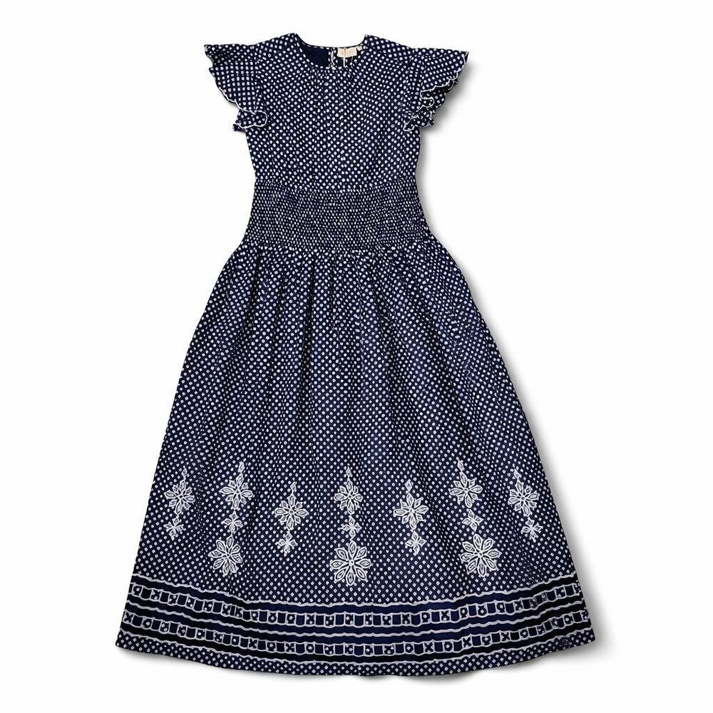 Banjanan Aurelia Victorian Gingham Maxi Dress Midnight Size M NWT